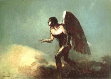 Odilon Redon The Winged Man or the Fallen Angel Norge oil painting art